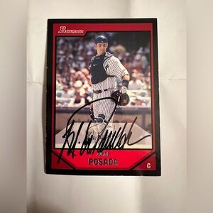 Jorge Posada New York Yankees AUTOGRAPHED Bowman baseball card